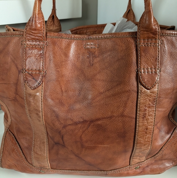 🥰 Vintage Frye Campus Genuine Distressed Leather Oversized Shoulder Tote Bag - Picture 8 of 16